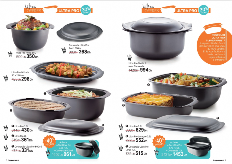40 sur la gamme ultra pro de TUPPERWARE